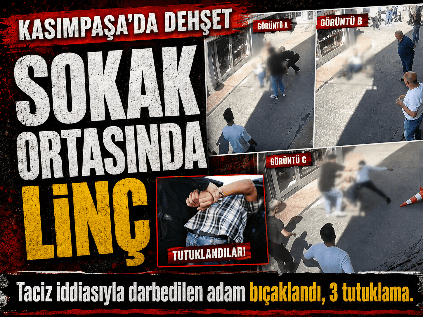 Kasımpaşa’da korku dolu anlar: Duba ve bıçaklı saldırı