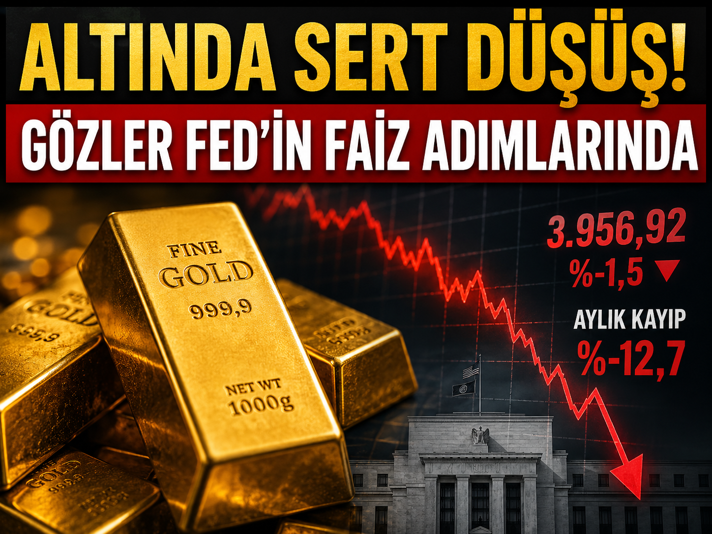 Altın fiyatlarında tarihi gerileme: Gözler Fed'in faiz kararında