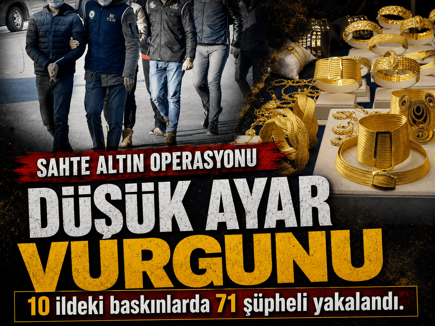 Sahte altın ağı çökertildi: 10 ilde 71 şüpheli