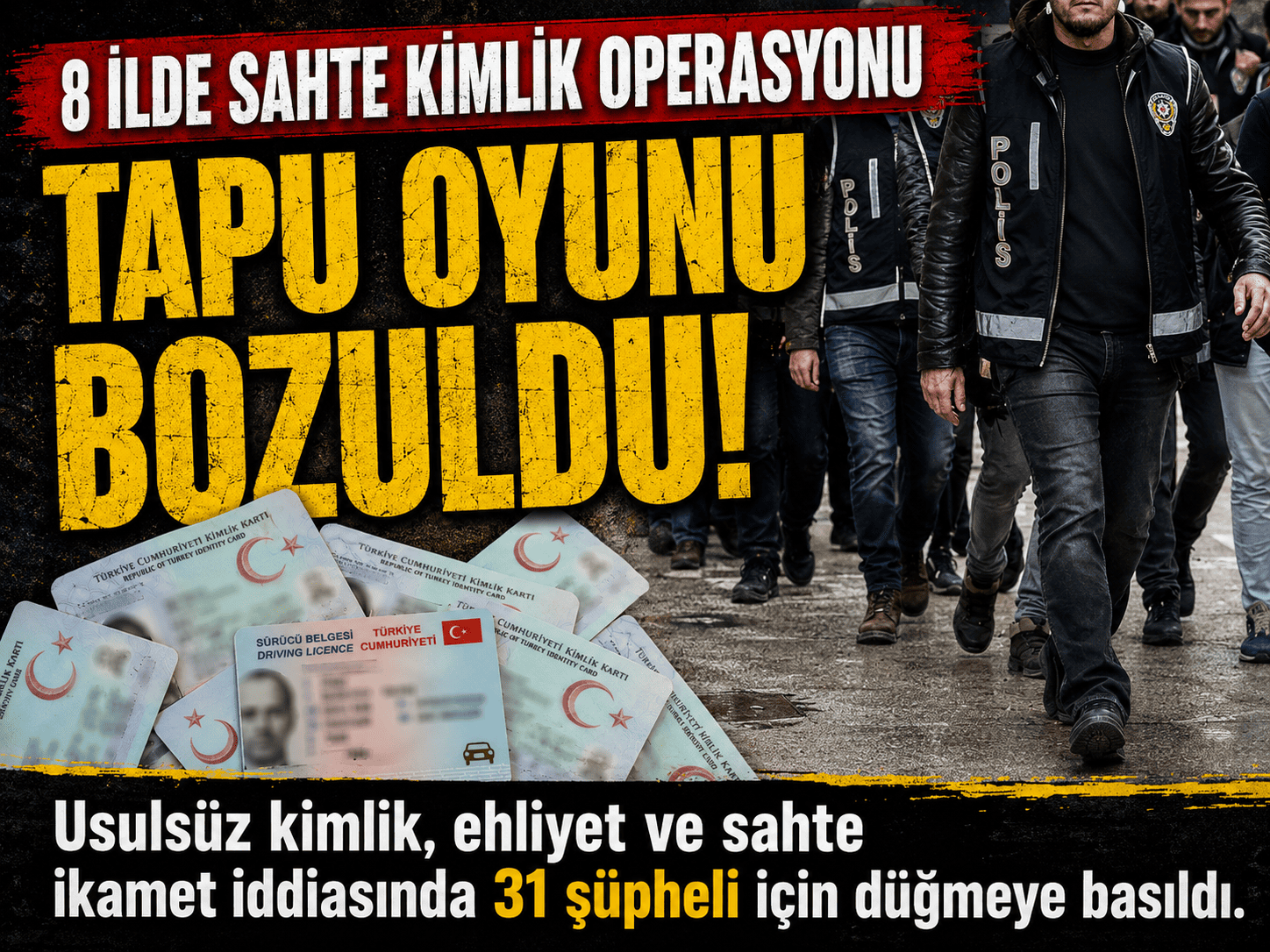 Sahte kimlik ağına 8 ilde büyük operasyon