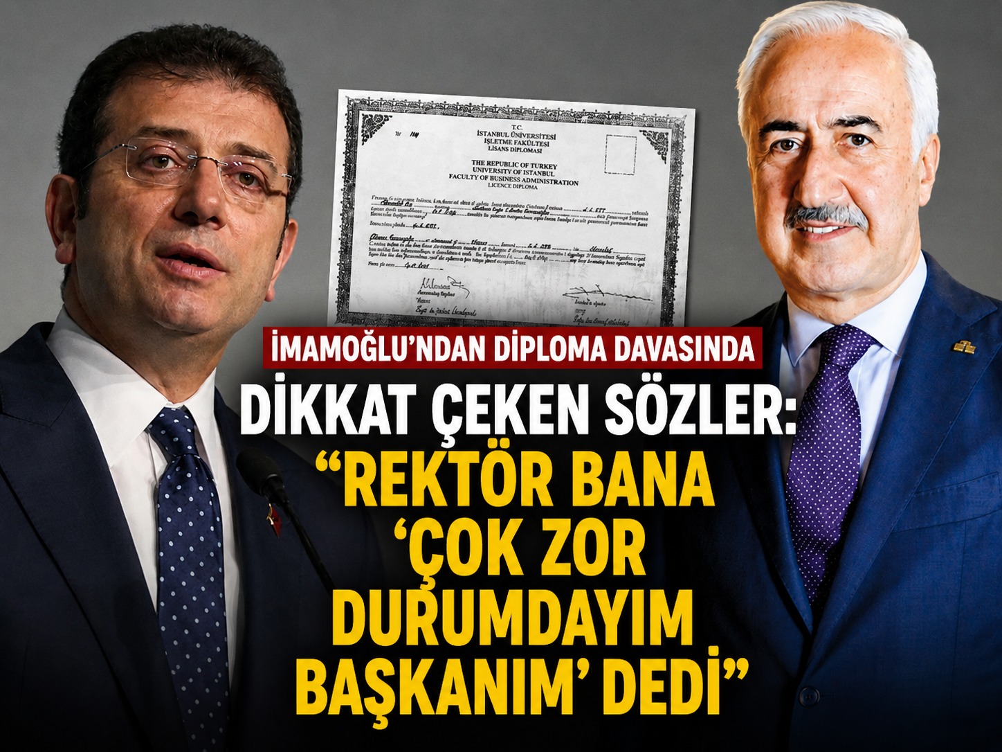 Diploma davasında İmamoğlu'ndan dikkat çeken iddia: Rektör çok zor durumdayım dedi