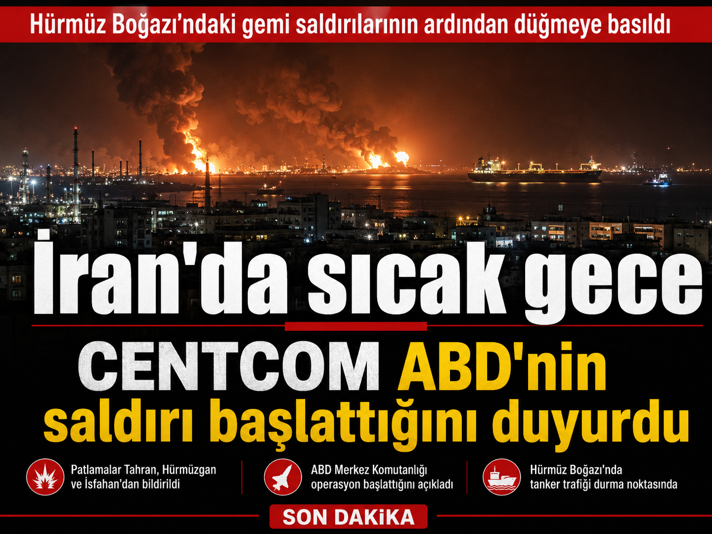 İran'da sıcak gece CENTCOM ABD'nin saldırı başlattığını duyurdu