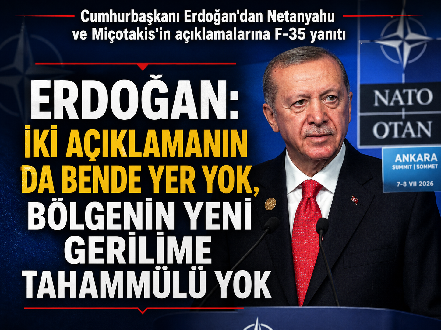 Erdoğan: İki açıklamanın da bende yeri yok, bölgenin yeni gerilime tahammülü yok