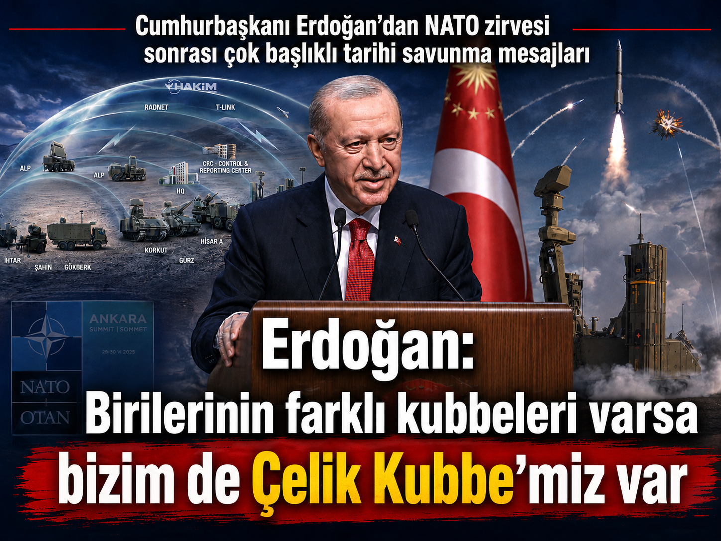 Erdoğan: Birilerinin farklı kubbeleri varsa bizim de Çelik Kubbe'miz var