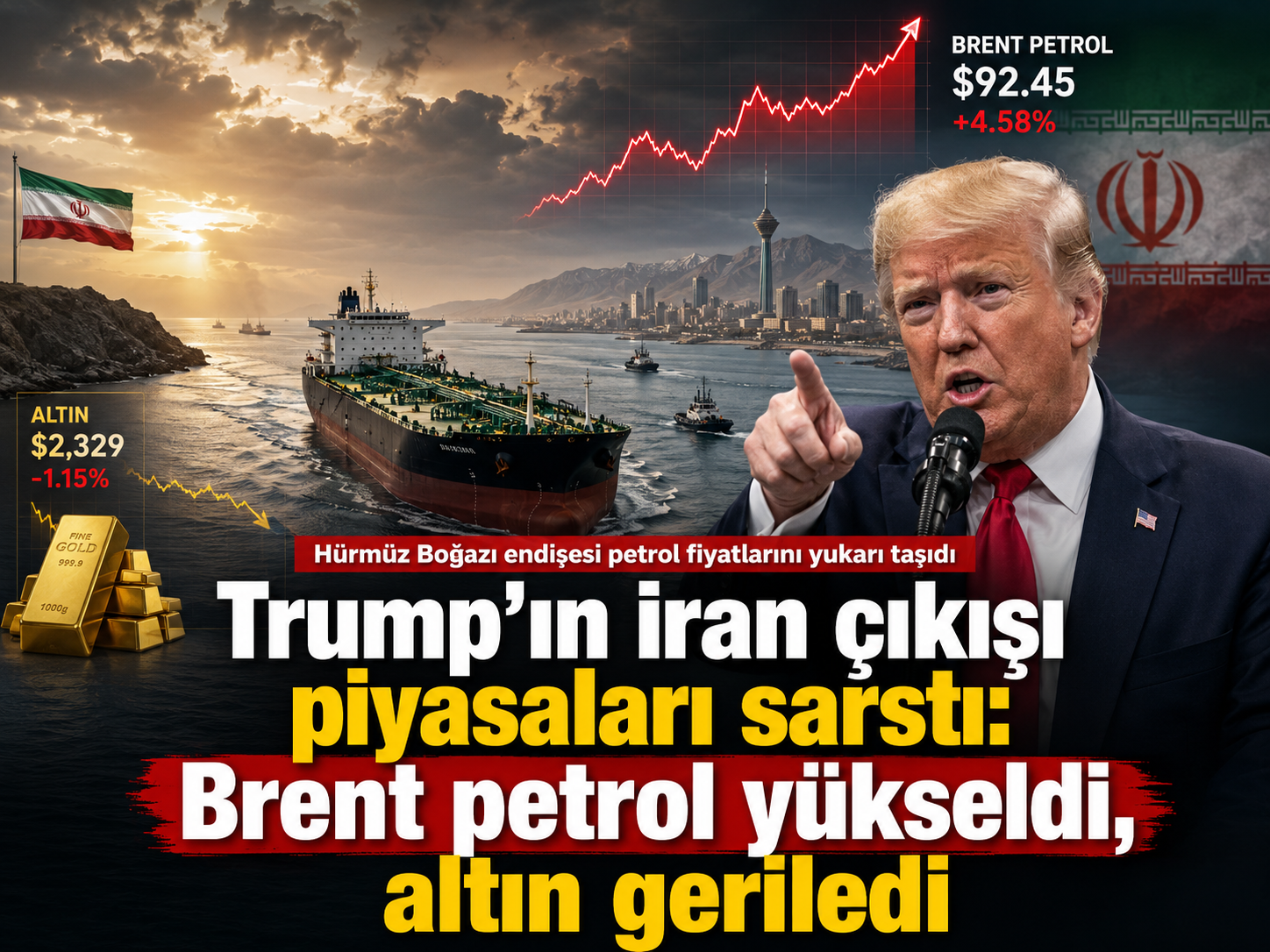 Trump’ın İran çıkışı piyasaları sarstı: Brent petrol yükseldi, altın geriledi