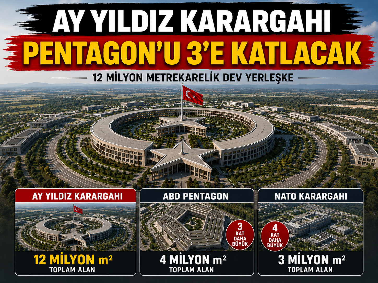MSB açıkladı: 12 milyon metrekarelik Ay Yıldız Karargahı yükseliyor