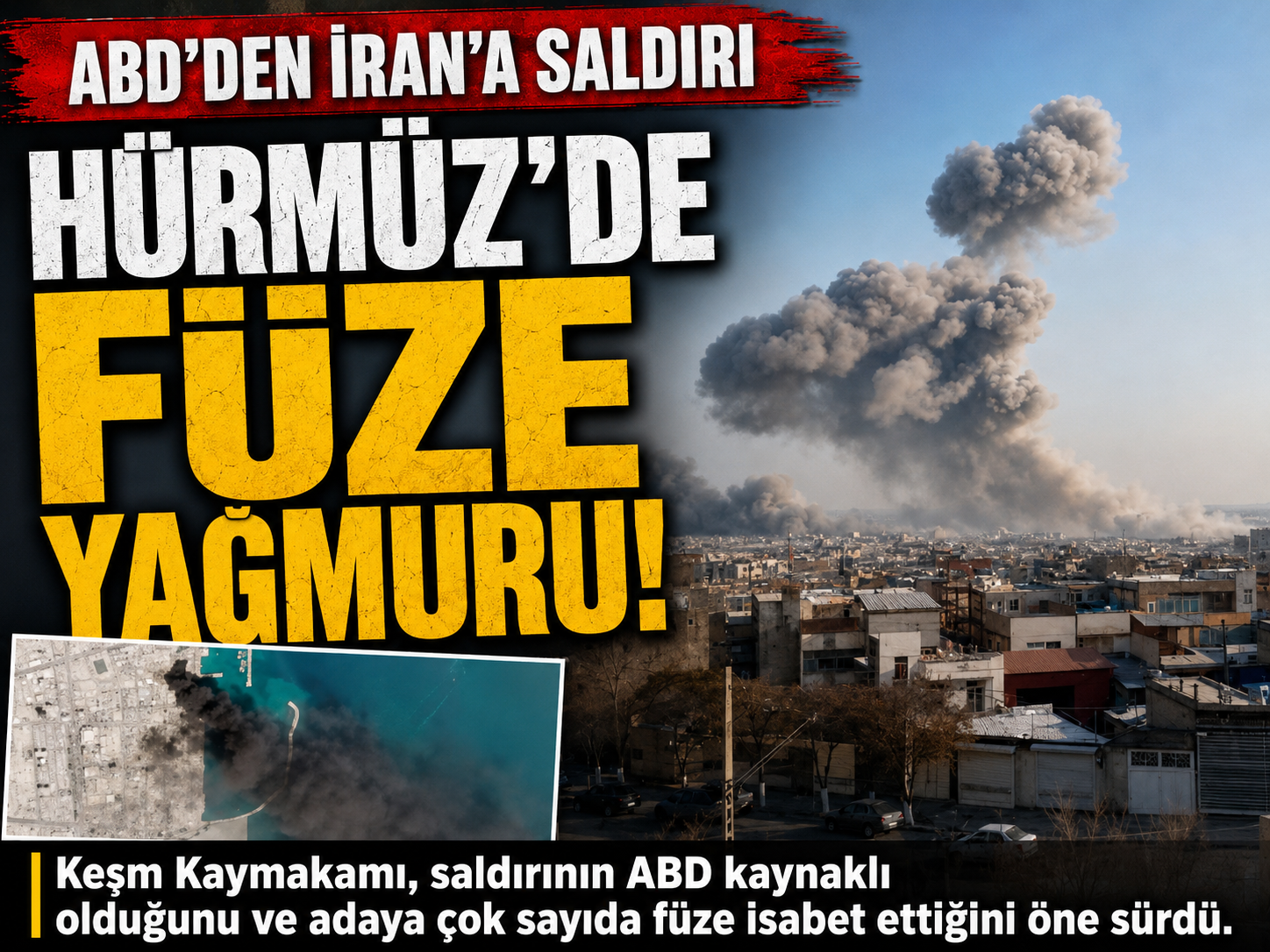 İran’ın güneyinde neler oluyor? Keşm’e 11 füze düştü!