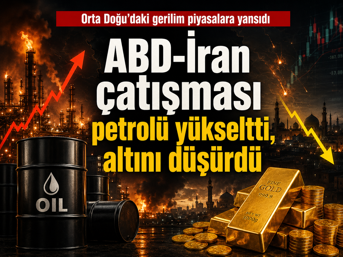 ABD-İran çatışması petrolü yükseltti, altını düşürdü