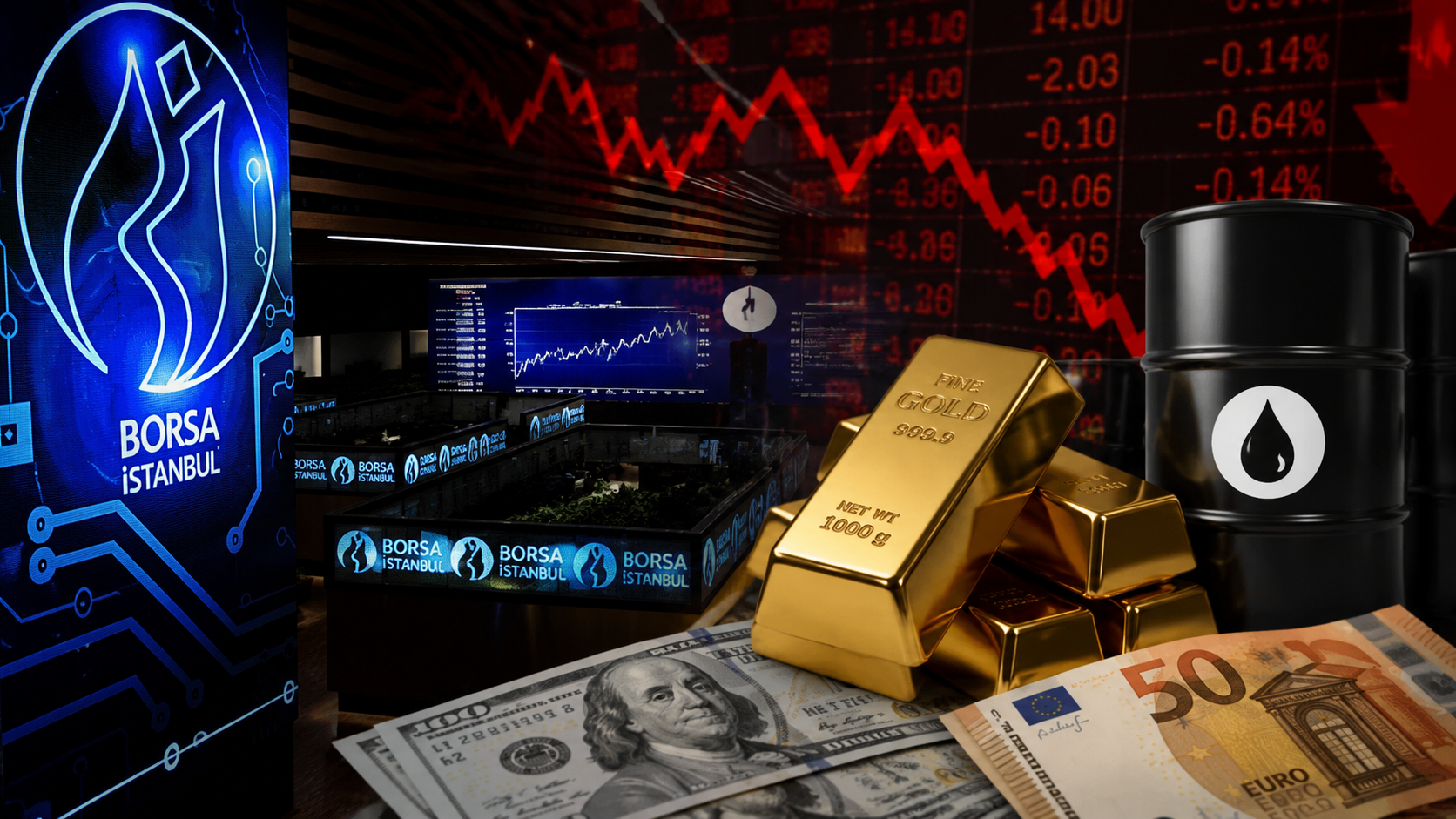 Piyasalarda hareketlilik: Borsa geriledi, altın atağa kalktı