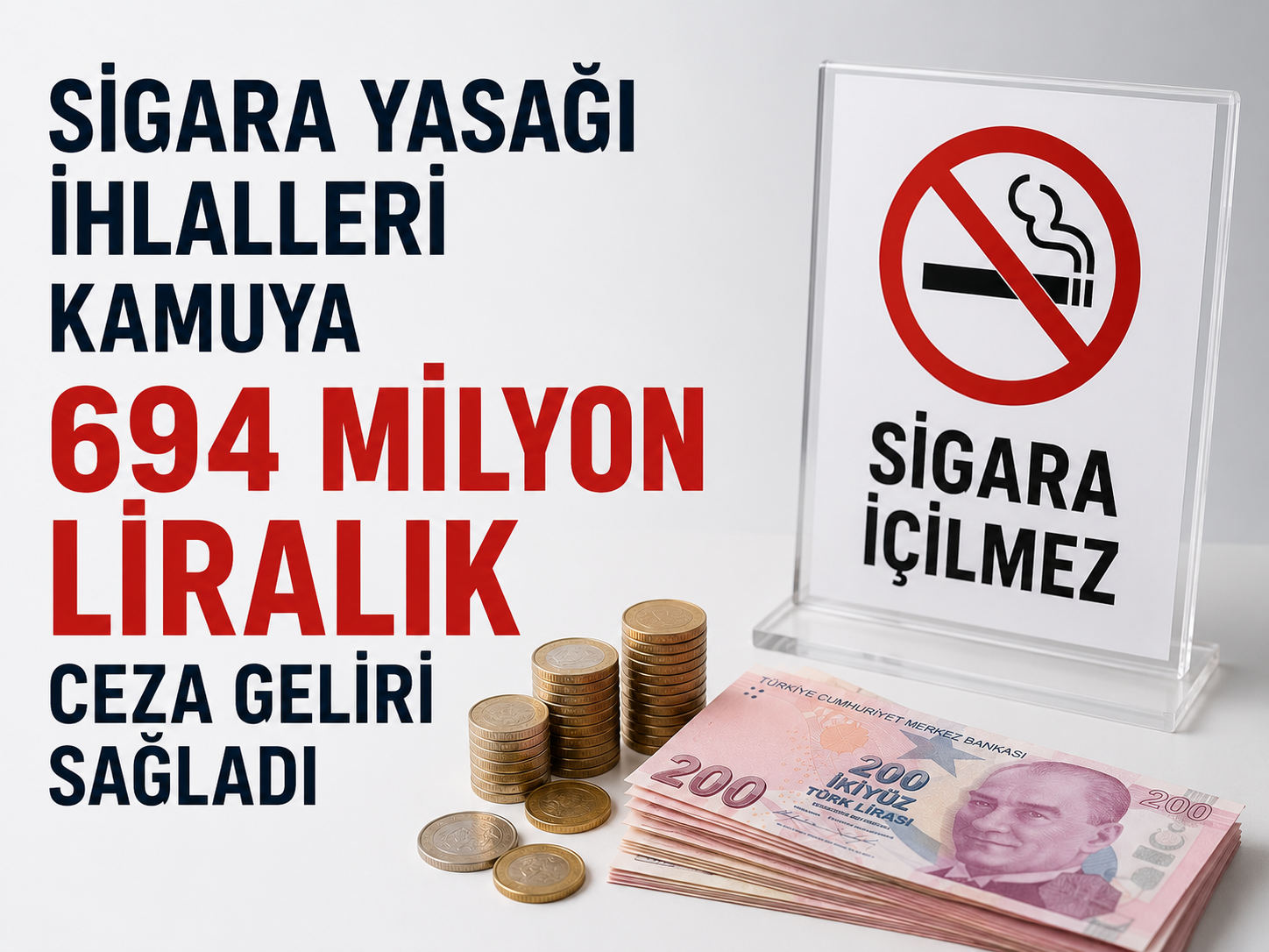 Sigara yasağı ihlalleri kamuya 694 milyon liralık ceza geliri sağladı