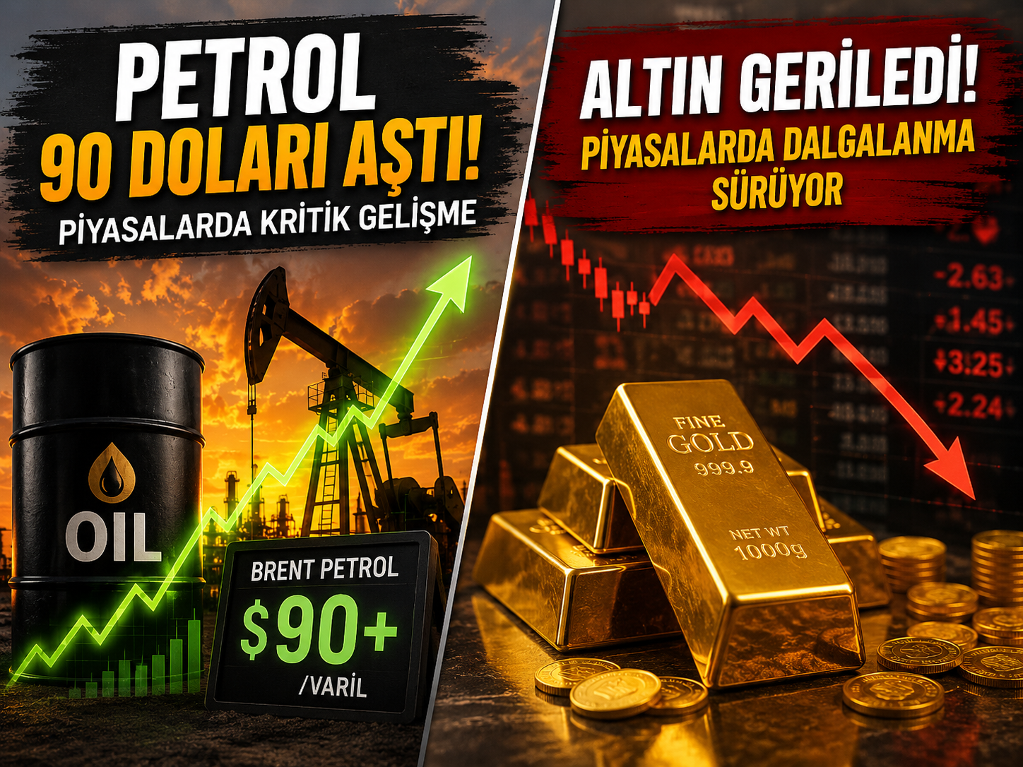 Petrol yükseldi, altın geriledi! Küresel piyasalarda dengeler değişiyor
