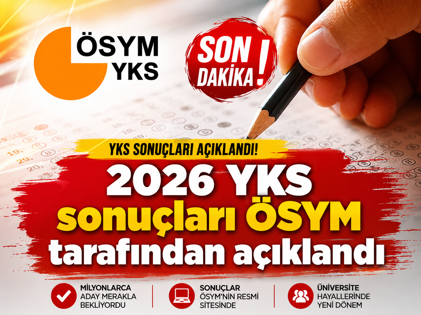 2026 YKS sonuçları ÖSYM tarafından açıklandı