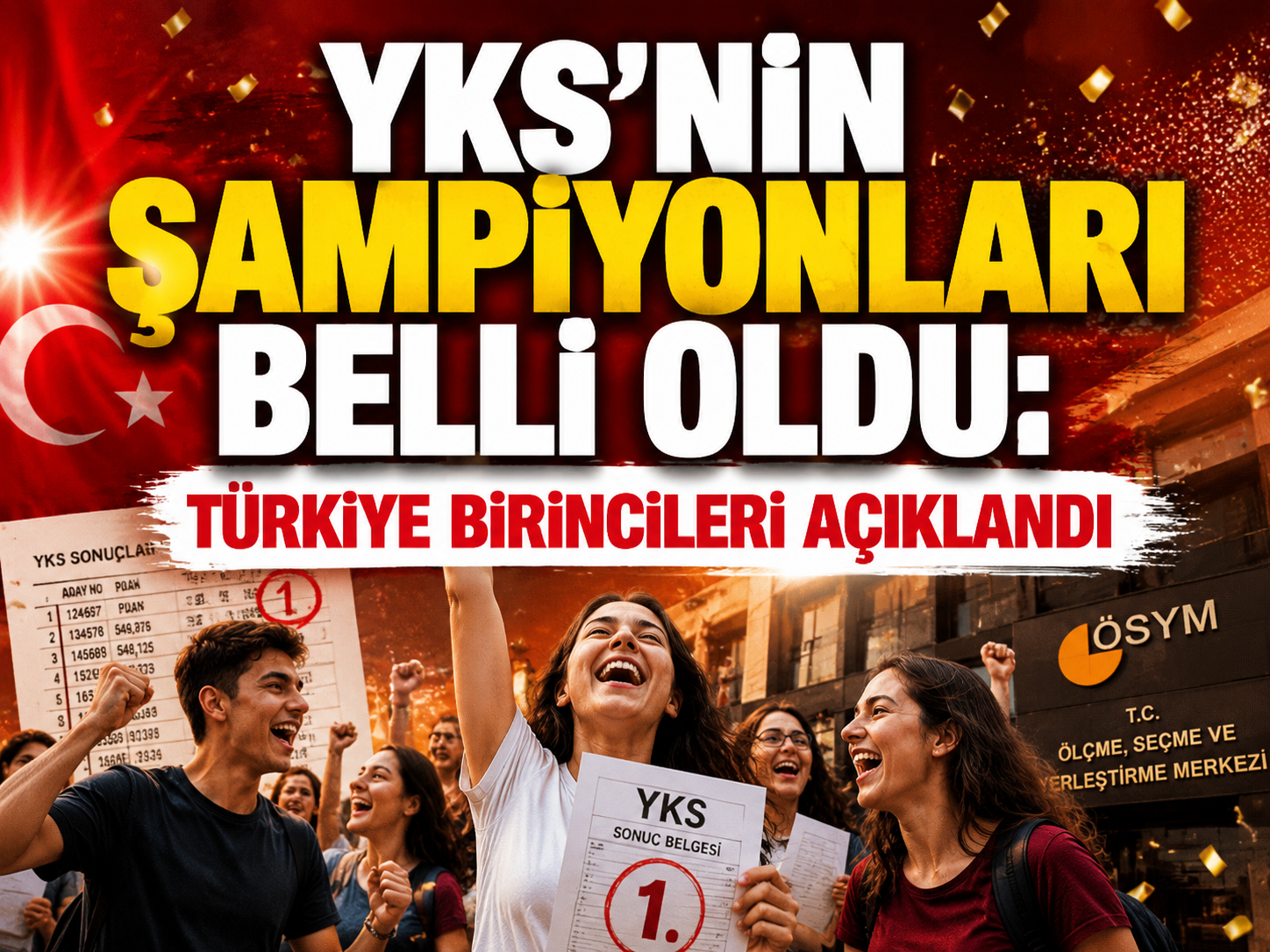 YKS'nin şampiyonları belli oldu: Türkiye birincileri açıklandı