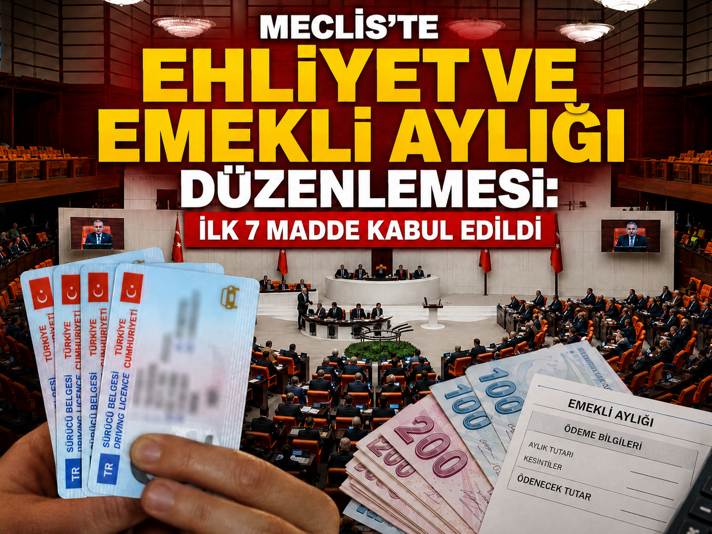Meclis’te ehliyet ve emekli aylığı düzenlemesi: İlk 7 madde kabul edildi