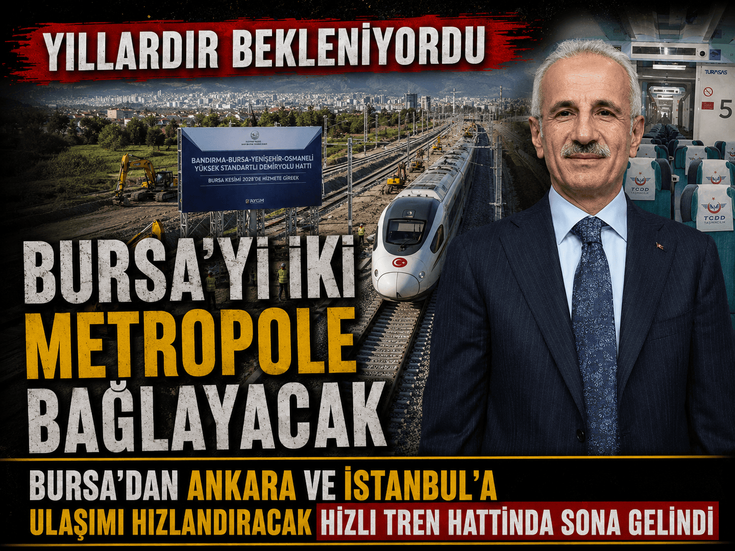 Bursa’nın hızlı tren hasreti bitiyor! Testler başlıyor
