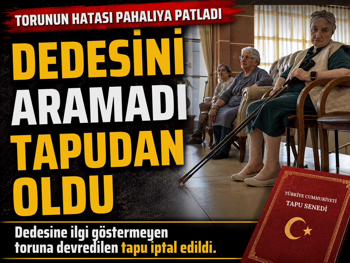 Dedesini yalnız bırakan torun milyonluk arsadan oldu