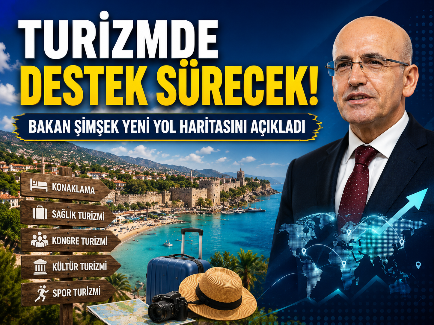 Turizmde destek sürecek! Bakan Şimşek yeni yol haritasını açıkladı