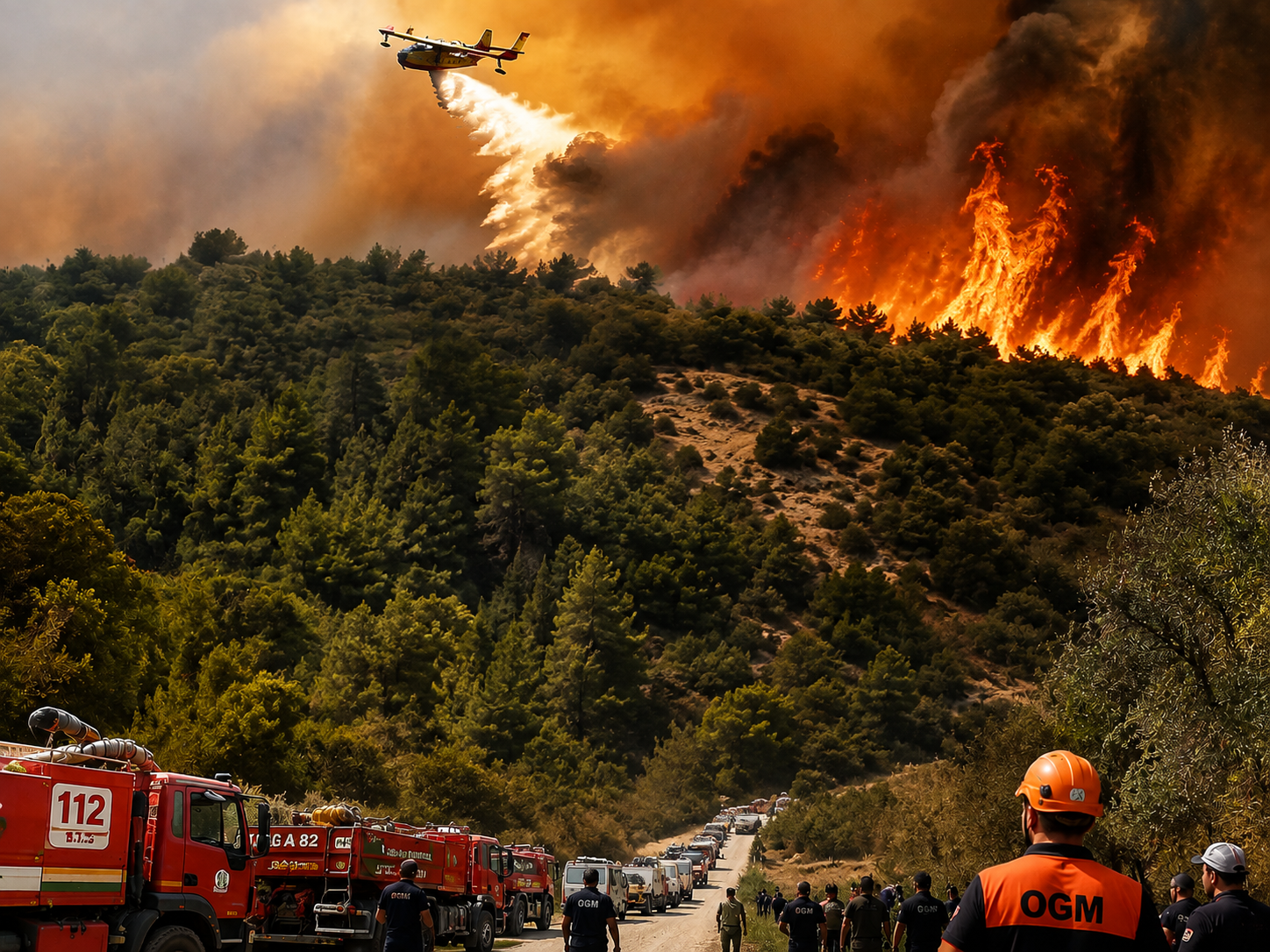 Çanakkale’deki orman yangınına 111 araç ve 488 personelle müdahale