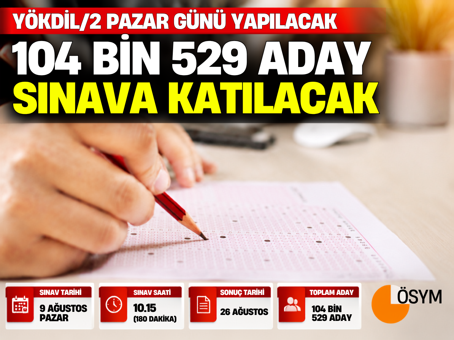 YÖKDİL/2 pazar günü yapılacak: İşte sınav detayları!