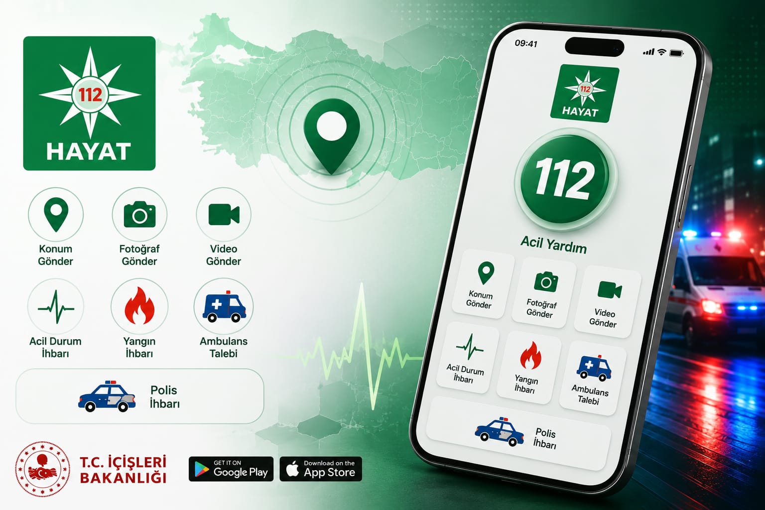 İçişleri Bakanlığı'ndan Hayat 112 Mobil İhbar Uygulaması için kamu spotu