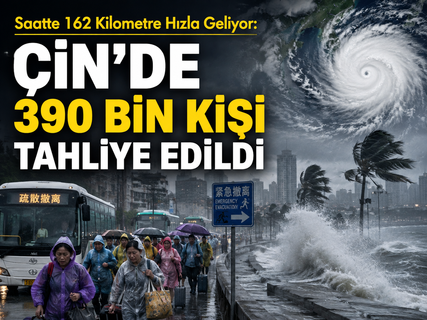 Saatte 162 kilometre hızla geliyor: Çin’de 390 bin kişi tahliye edildi