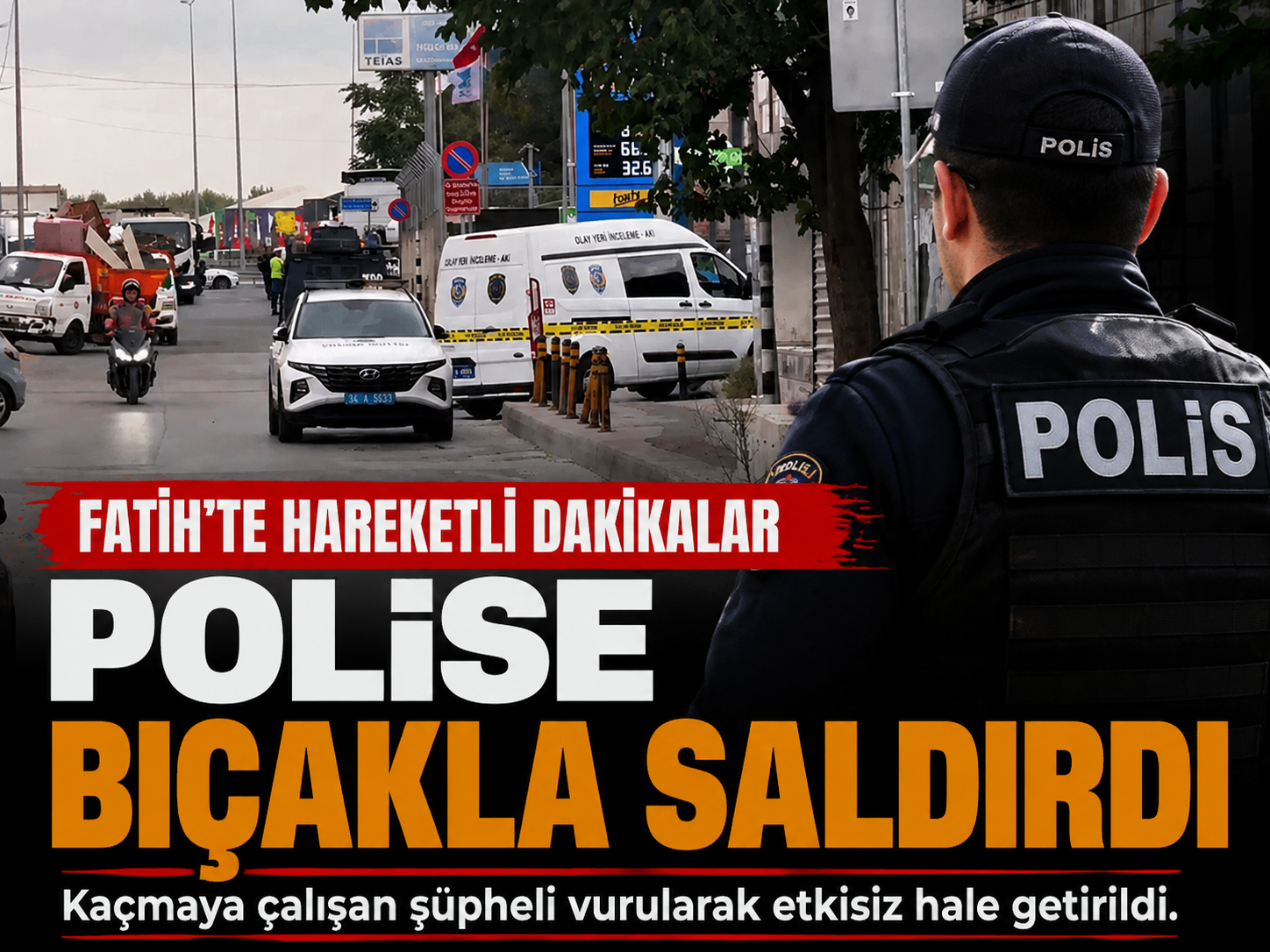 Polise bıçakla saldırmaya çalıştı, kaçarken vuruldu