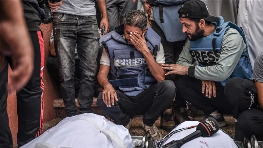 Gazze'de katledilen 6 gazeteci birinci yılında anıldı