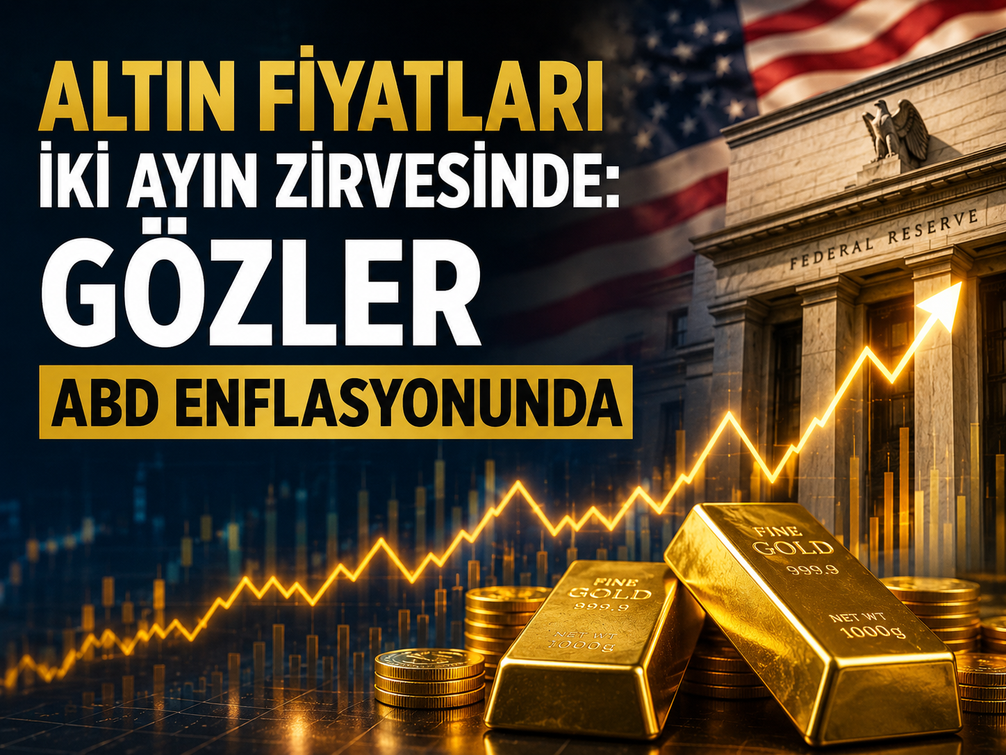 Altın fiyatları iki ayın zirvesinde: Gözler ABD enflasyonunda