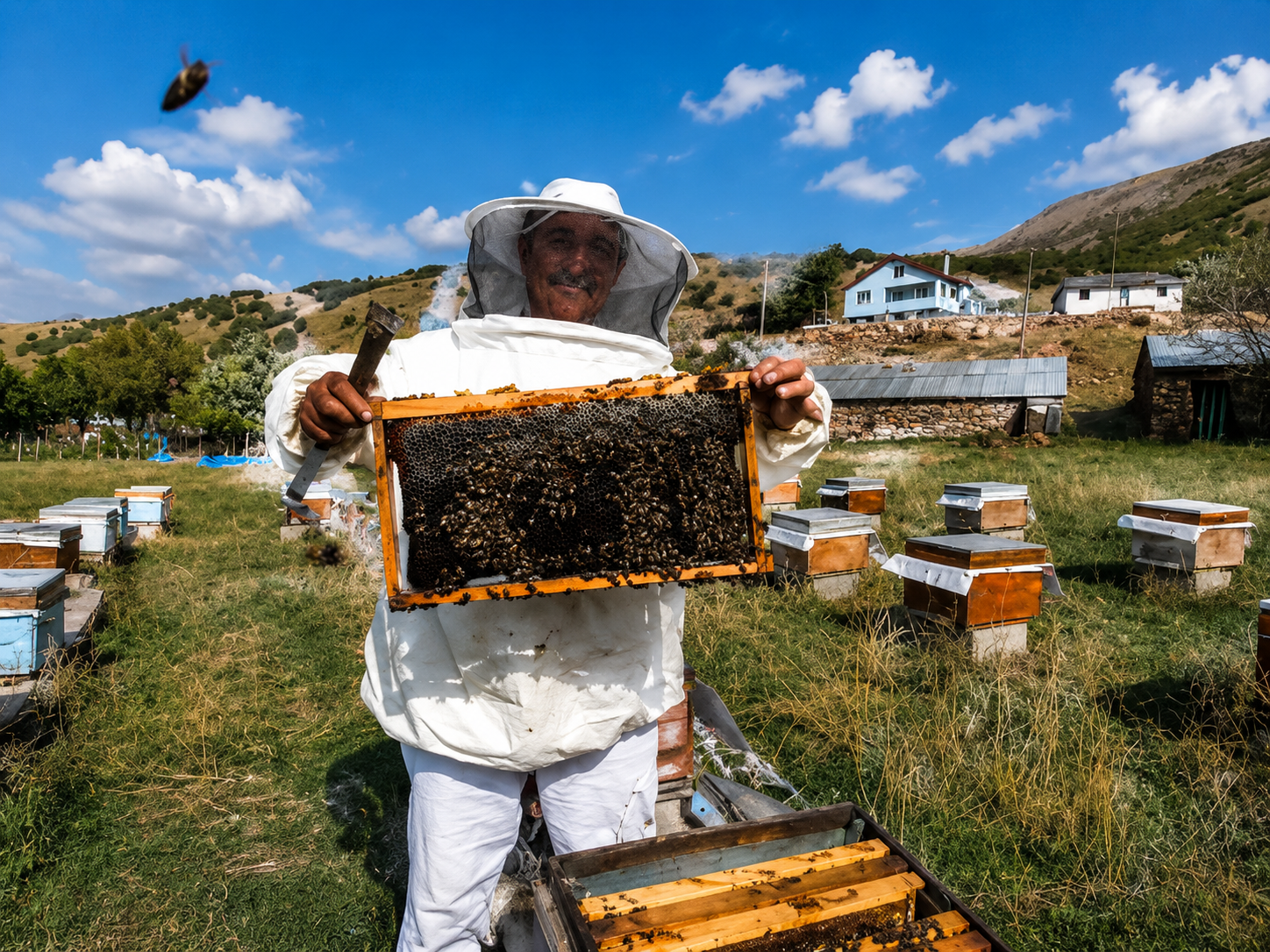 Ağrı'dan rekor verim: 357 ton geven balı hasat ediliyor