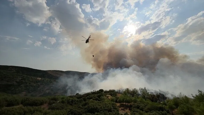 Turgutlu'daki orman yangını iki saatte söndürüldü