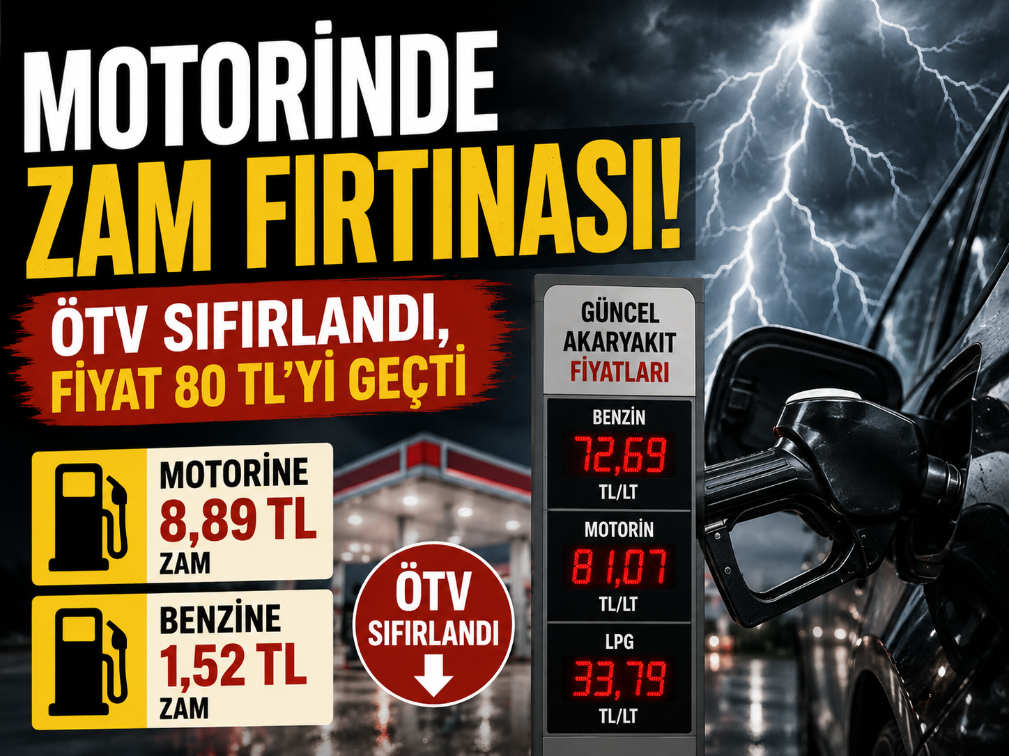 Motorinde zam fırtınası! ÖTV sıfırlandı, fiyat 80 TL’yi geçti