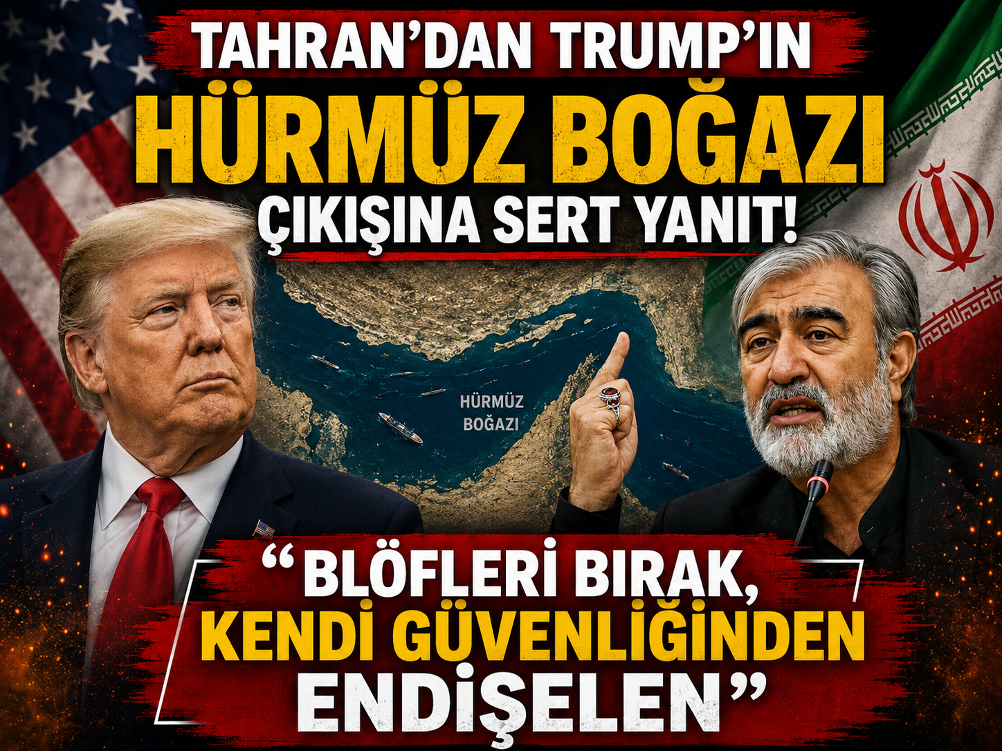 Tahran'dan Trump'ın Hürmüz Boğazı çıkışına sert yanıt: "Blöfleri bırak, kendi güvenliğinden endişelen"