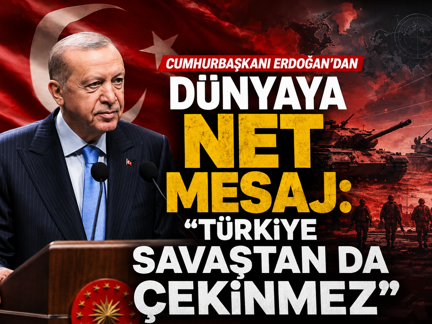 Cumhurbaşkanı Erdoğan'dan dünyaya net mesaj: "Türkiye savaştan da çekinmez"