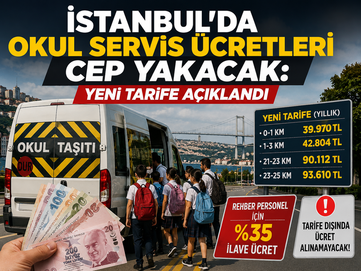 İstanbul’da okul servis ücretleri cep yakacak: Yeni tarife açıklandı