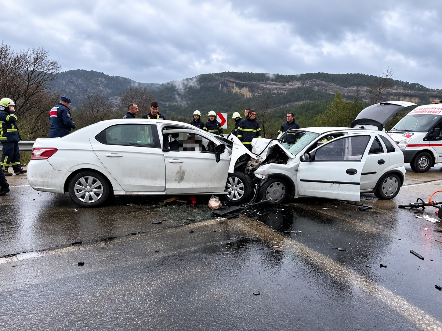 Kaza anı dehşet vericiydi: İki ölü, iki ağır yaralı
