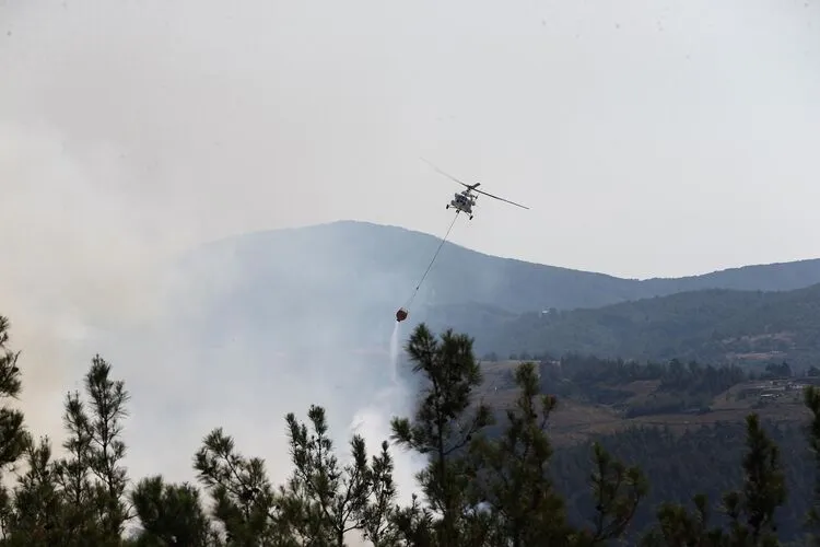 Bursa'nın 3 noktasında çıkan yangınlara havadan müdahale başlatıldı
