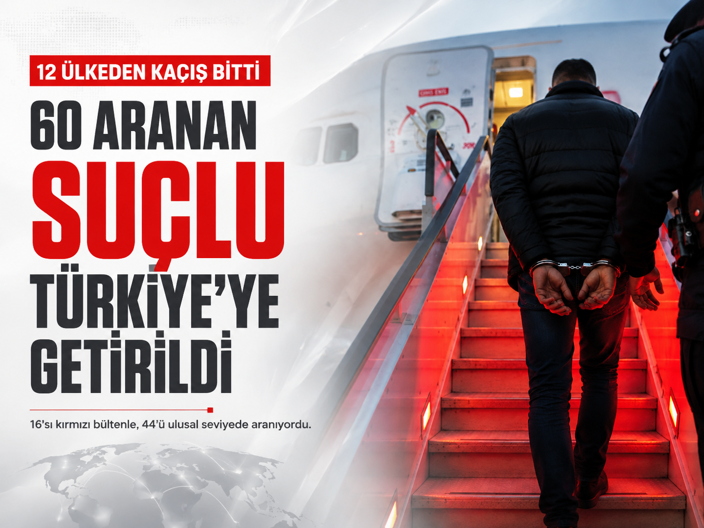 12 ülkeden kaçış sona erdi: 60 suçlu Türkiye’ye getirildi