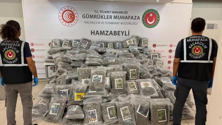 Hamzabeyli Sınır Kapısı'nda 287 kilogram uyuşturucu yakalandı