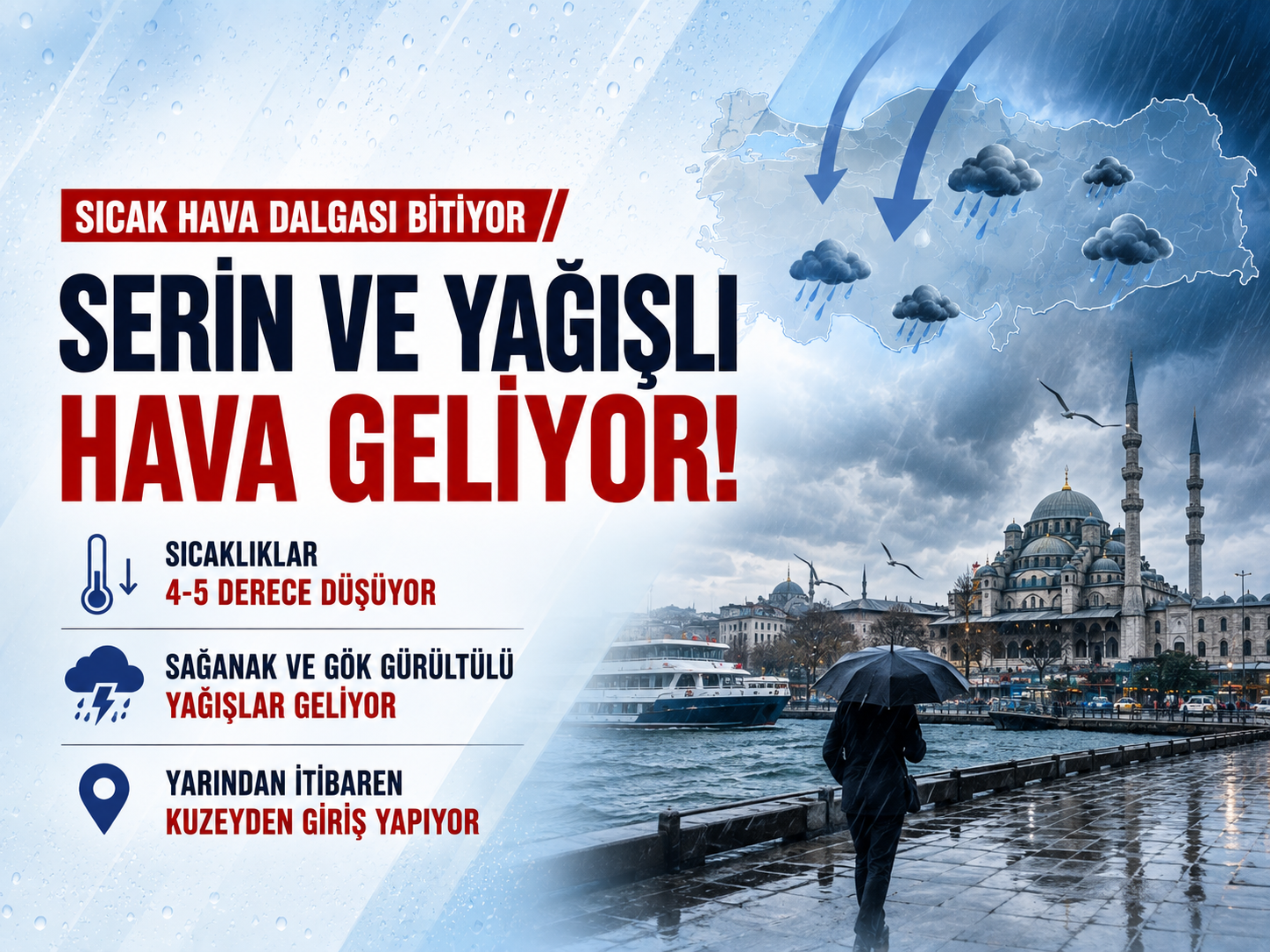 Sıcak hava yurdu terk ediyor! Yarın sağanak geliyor