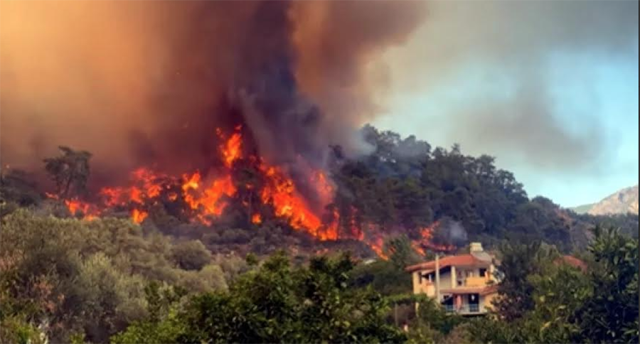 Fethiye’de orman yangını: Alevler yerleşim yerlerine yaklaştı