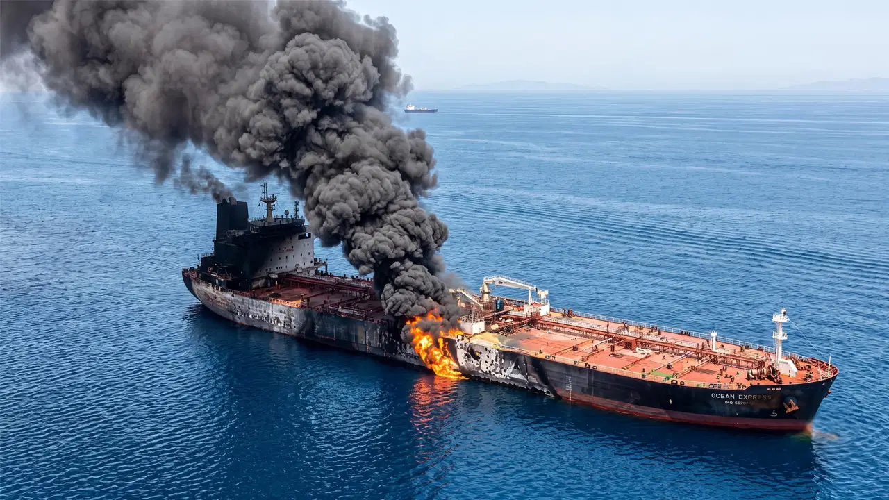 Hürmüz Boğazı’nda süper tanker mayına çarptı!
