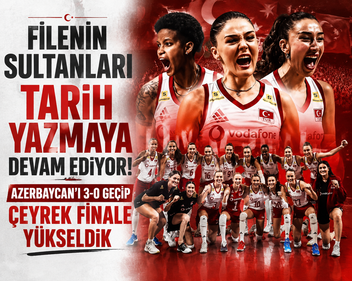 Filenin Sultanları tarih yazmaya devam ediyor! Azerbaycan’ı 3-0 geçip çeyrek finale yükseldik