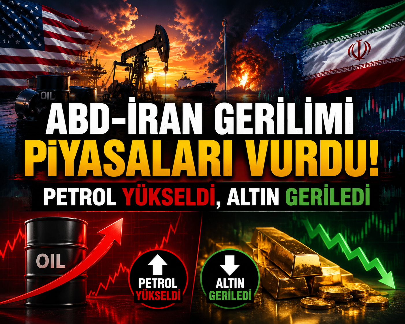 ABD-İran gerilimi piyasaları vurdu! Petrol yükseldi, altın geriledi