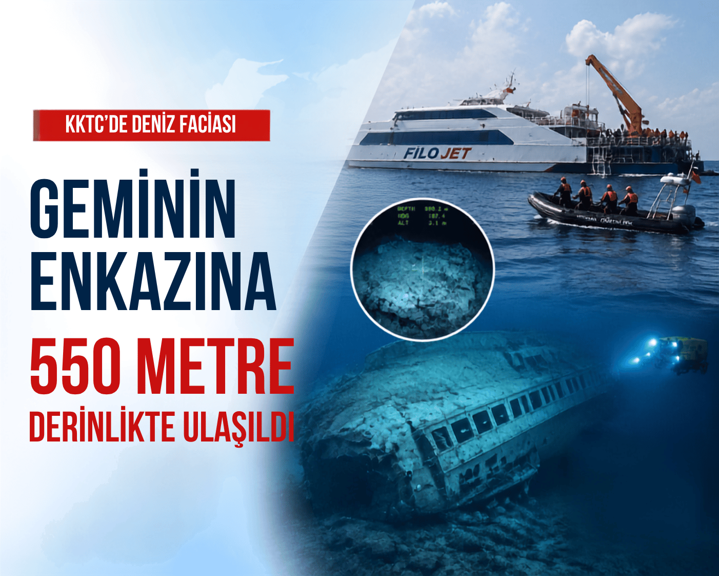 KKTC’de 3 günlük aramanın ardından gemi enkazına ulaşıldı