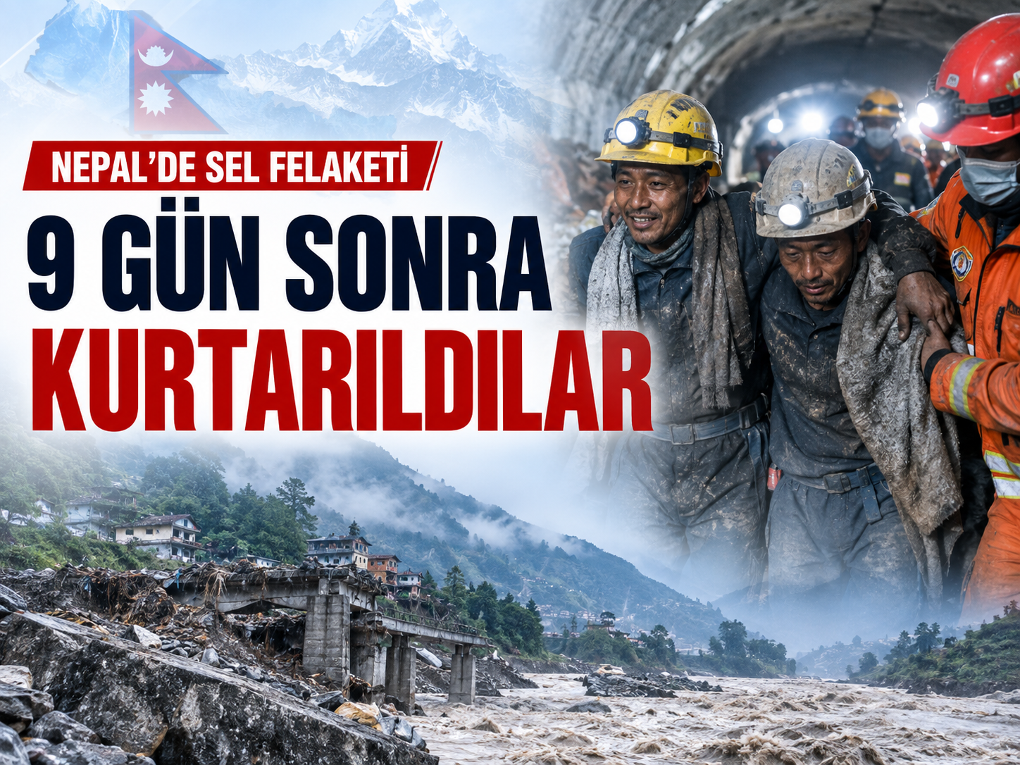 Nepal’de 9 gün sonra gelen umut: 2 işçi kurtarıldı