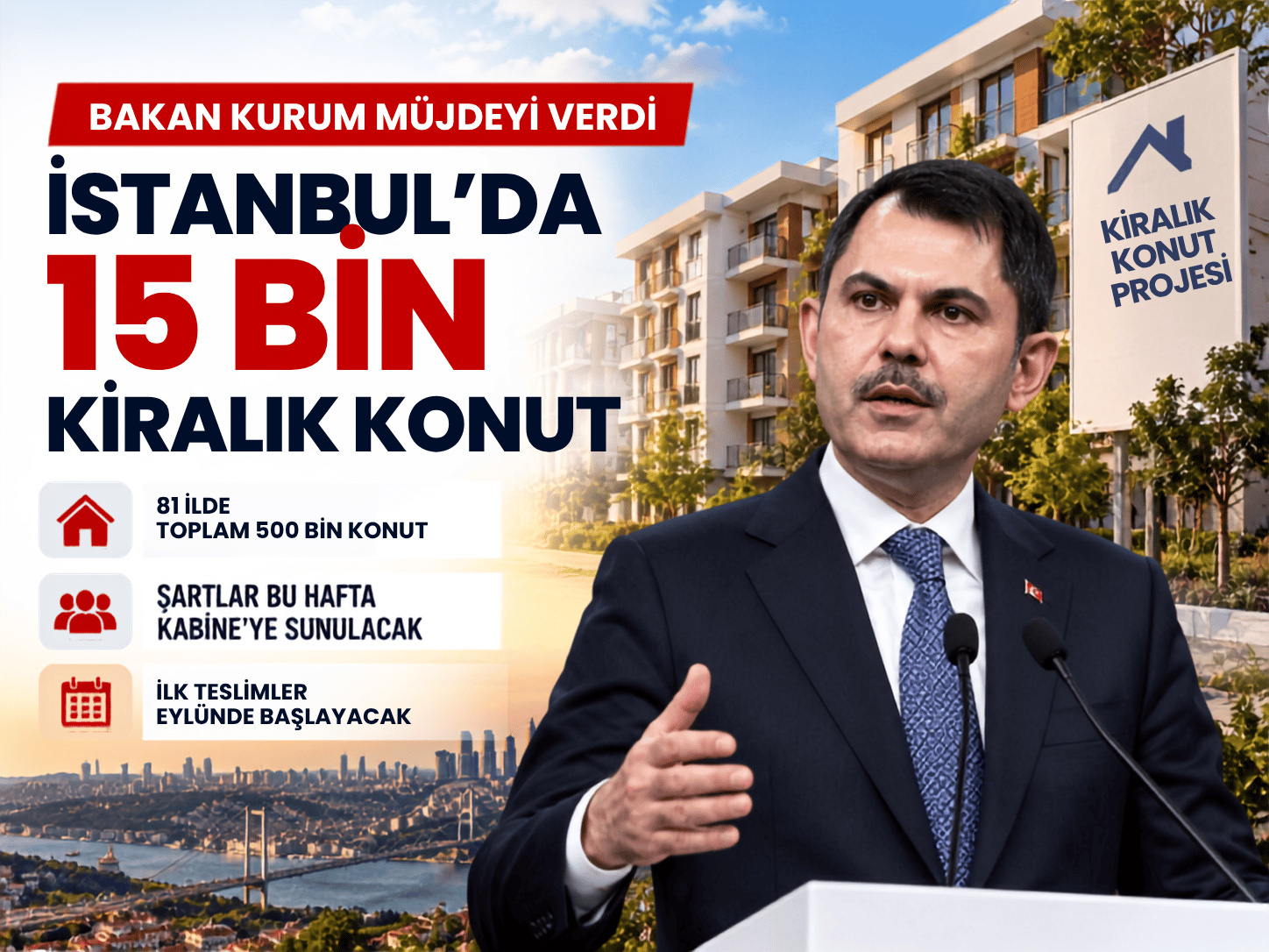İstanbul'da dar gelirliye kiralık konut için tarih verildi
