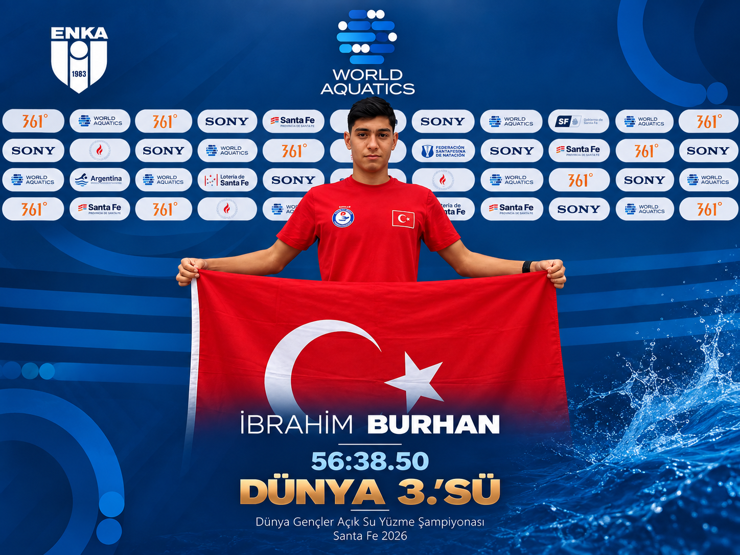 Milli yüzücüden dünya üçüncülüğü