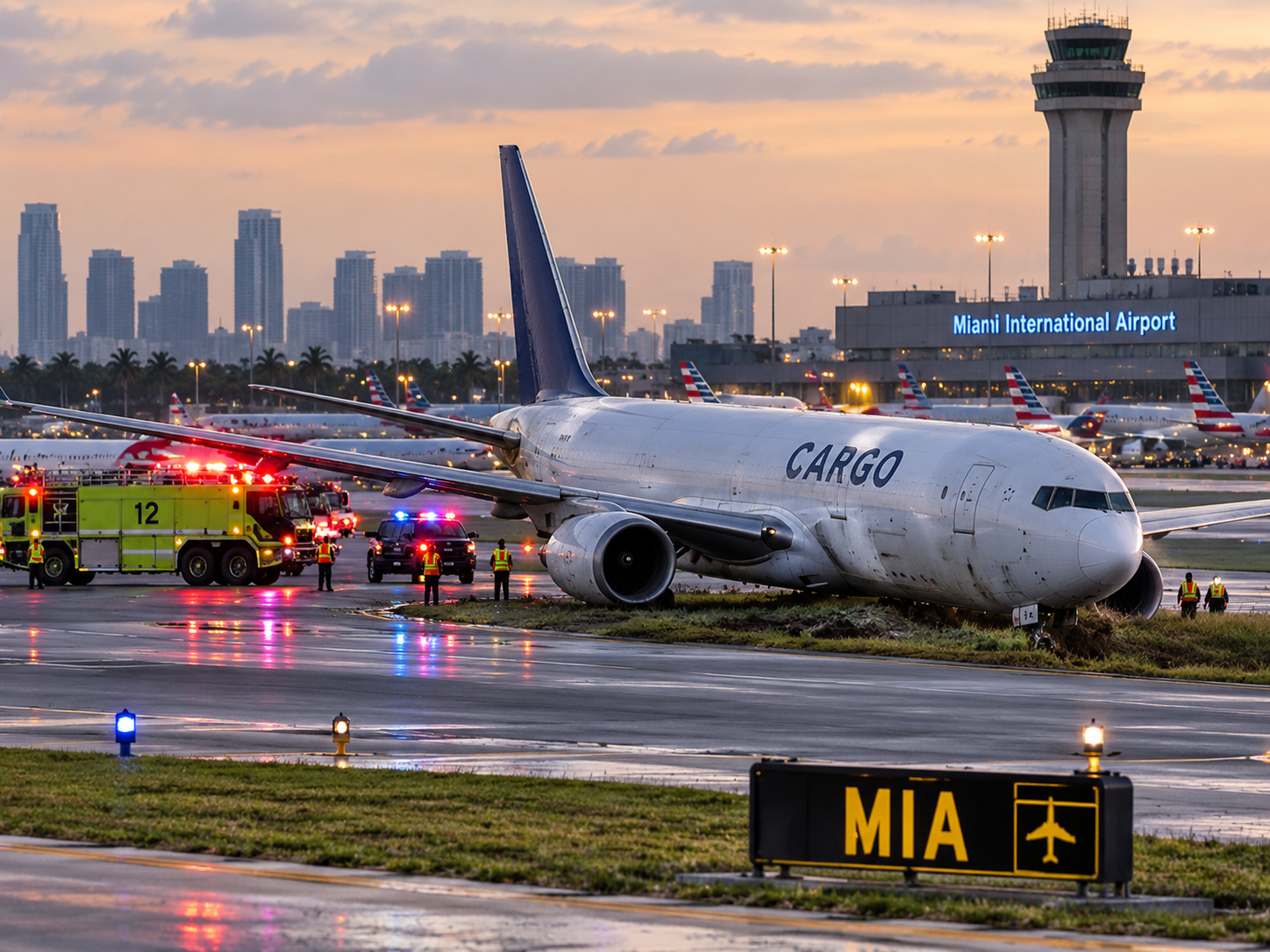 Miami Havalimanı'nda kargo uçağı kazası