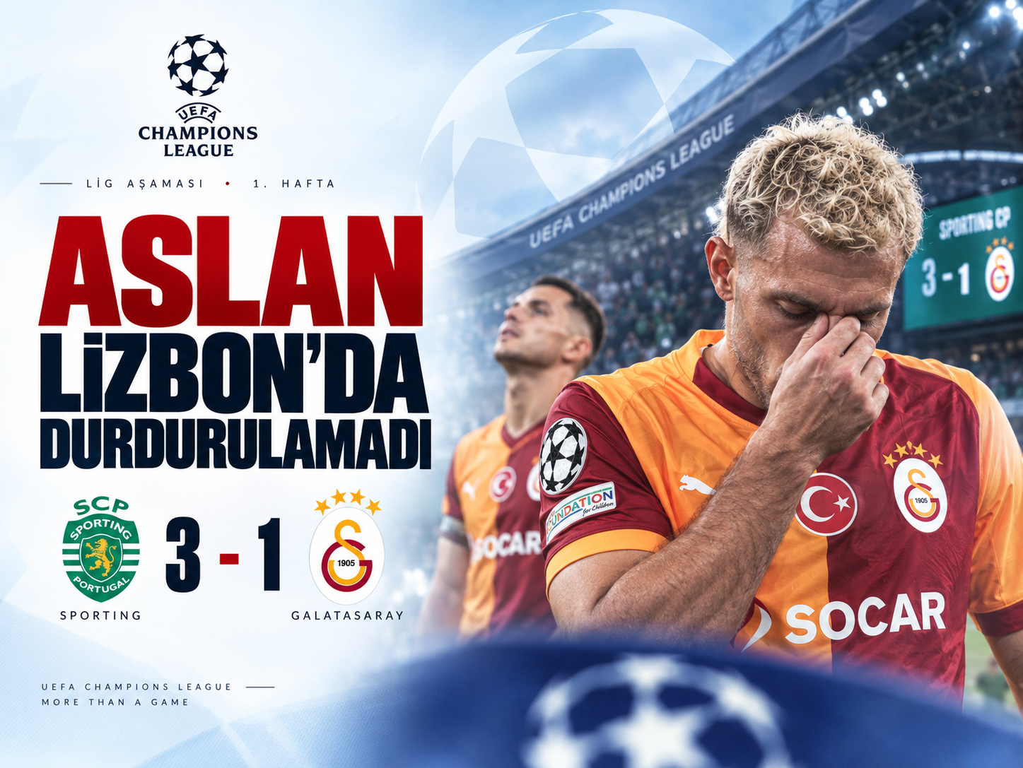 Galatasaray’a Lizbon’da soğuk duş! Erken gol yetmedi