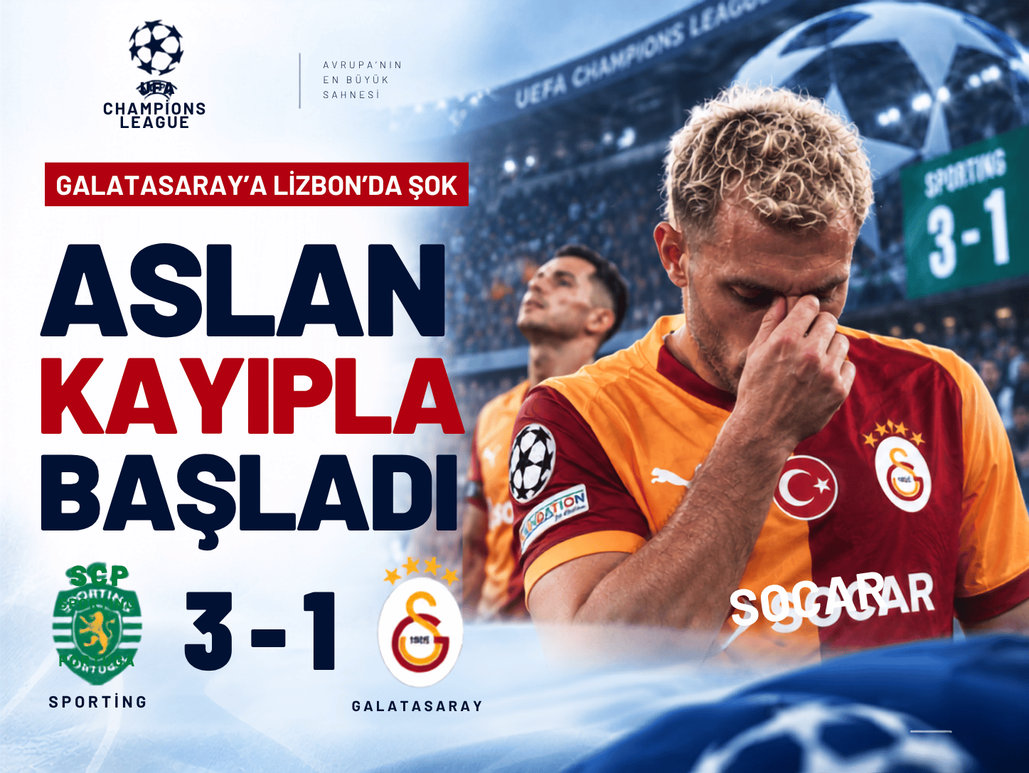 Galatasaray’a Lizbon’da soğuk duş! Erken gol yetmedi